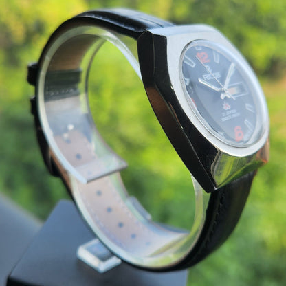 Vintage Ricoh R31 Automatic Black Face New Strap 21 Jewels Day-Date Men's Wrist Watch R135