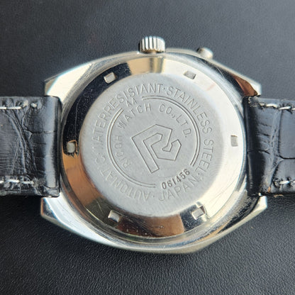 Vintage Ricoh R31 Automatic Black Face New Strap 21 Jewels Day-Date Men's Wrist Watch R135