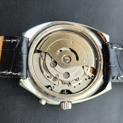 Vintage Ricoh R31 Automatic Black Face New Strap 21 Jewels Day-Date Men's Wrist Watch R135