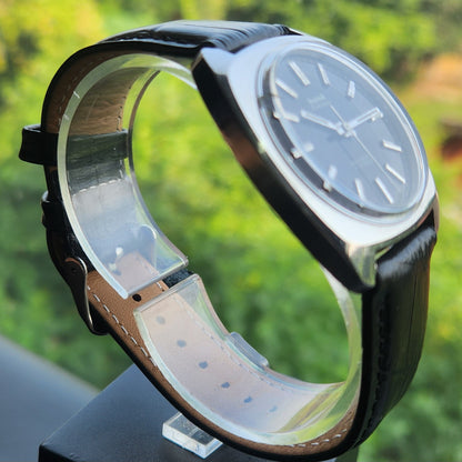 Vintage Original HMT Kohinoor Hand Winding 17 Jewels Black Face Men's Wrist Watch HM181