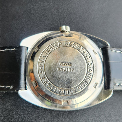 Vintage Original HMT Kohinoor Hand Winding 17 Jewels Black Face Men's Wrist Watch HM181