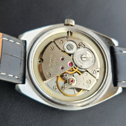 Vintage Original HMT Sandeep Hand Winding 17 Jewels Off White Face Men's Wrist Watch HM182