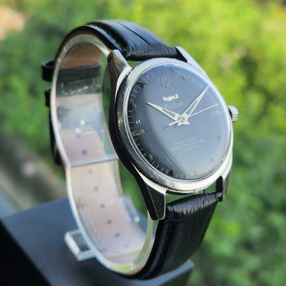 Vintage Original HMT Pilot Hand Winding 17 Jewels Black Face Men's Wrist Watch HM183