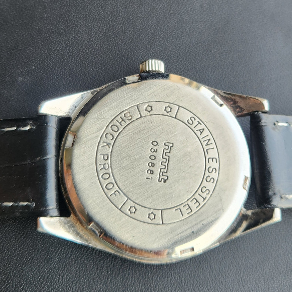 Vintage Original HMT Pilot Hand Winding 17 Jewels Black Face Men's Wrist Watch HM183