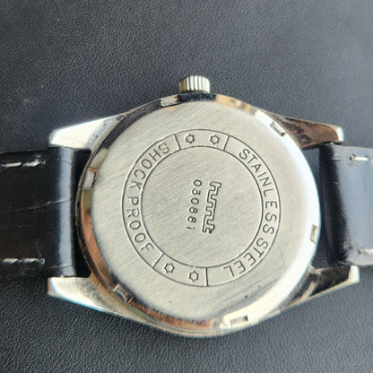 Vintage Original HMT Pilot Hand Winding 17 Jewels Black Face Men's Wrist Watch HM183