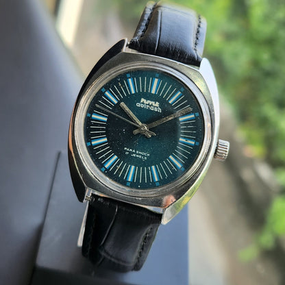 Vintage Original HMT Avinash Hand Winding 17 Jewels Blue Face Men's Wrist Watch HM184