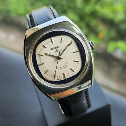 Vintage Original HMT Chethan Hand Winding 17 Jewels Silver Face Men's Wrist Watch HM185