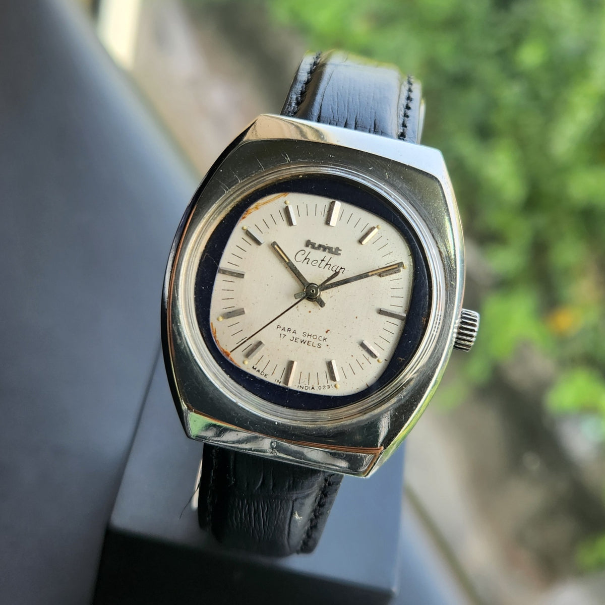 Vintage Original HMT Chethan Hand Winding 17 Jewels Silver Face Men's Wrist Watch HM185
