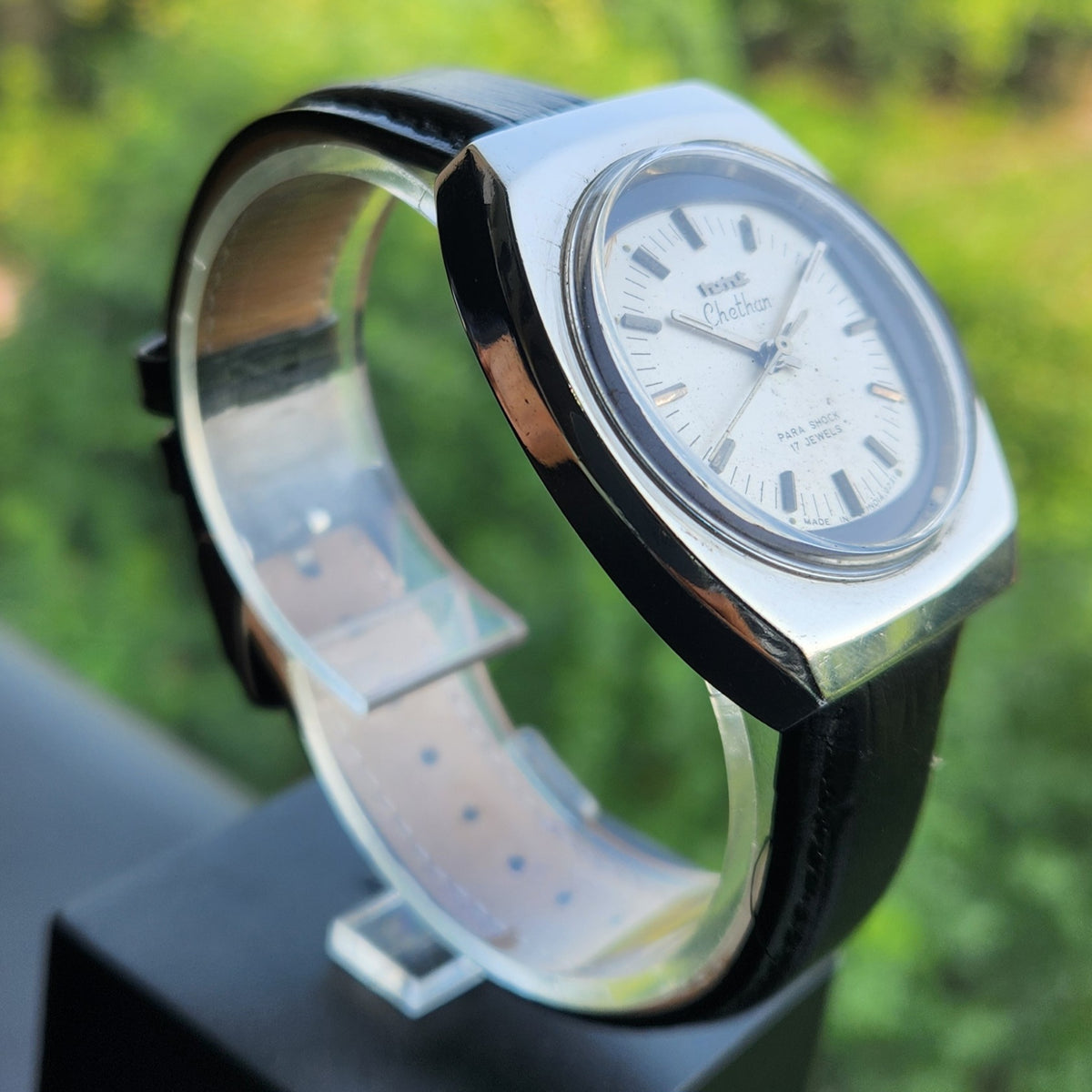 Vintage Original HMT Chethan Hand Winding 17 Jewels Silver Face Men's Wrist Watch HM185