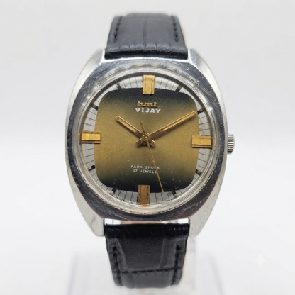 Vintage Original HMT Vijay Hand Winding 17 Jewels Gold Face Men's Wrist Watch HM93
