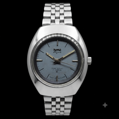 Vintage Original HMT Arjun Hand Winding 17 Jewels Grey Face Men's Wrist Watch HM80