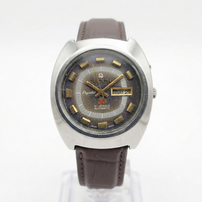 Vintage Ricoh R31 Automatic Brown Face New Strap 21 Jewels Day-Date Men's Wrist Watch R108