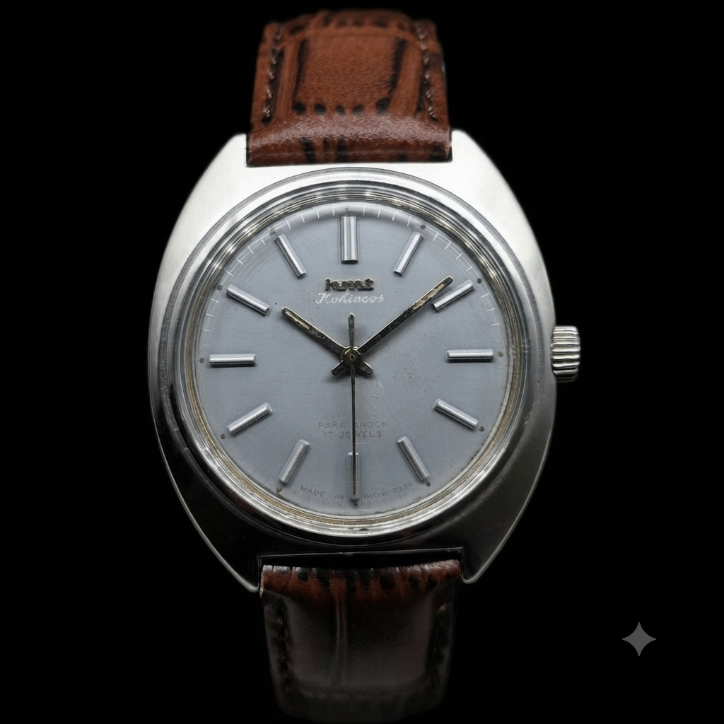 Vintage Original HMT Kohinoor Hand Winding 17 Jewels Grey Face Men's Wrist Watch HM63
