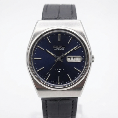 Vintage 1978 Original Seiko 5 Automatic 6309-8120 blue face 17 Jewels Day-Date Japanese Men's Wrist Watch OG38