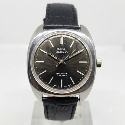 Vintage Original HMT Kohinoor Hand Winding 17 Jewels Brown Face Men's Wrist Watch HM89