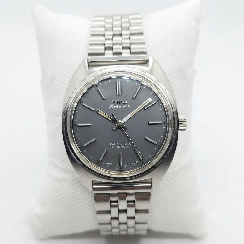 Vintage Original HMT Kohinoor Hand Winding 17 Jewels Grey Face Men's Wrist Watch HM35