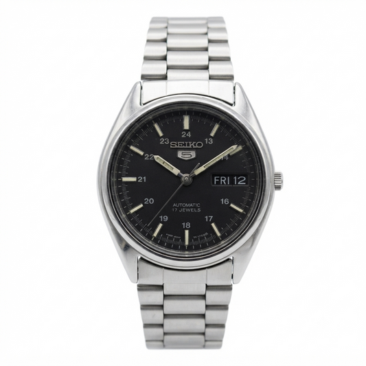 Vintage 1976 Original Seiko 5 Automatic 6309-6240 Black Face 17 Jewels Day-Date Japanese Men's Wrist Watch SK07