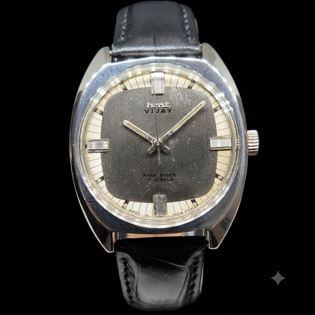 Vintage Original HMT Vijay Hand Winding 17 Jewels Grey Face Men's Wrist Watch HM67