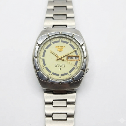 Vintage 1976 Original Seiko 5 Automatic 7009-7370 Green Face 17 Jewels Day-Date Japanese Men's Wrist Watch OG315