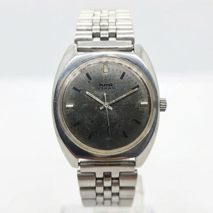 Vintage Original HMT Vijay Hand Winding 17 Jewels Black Face Men's Wrist Watch OG286