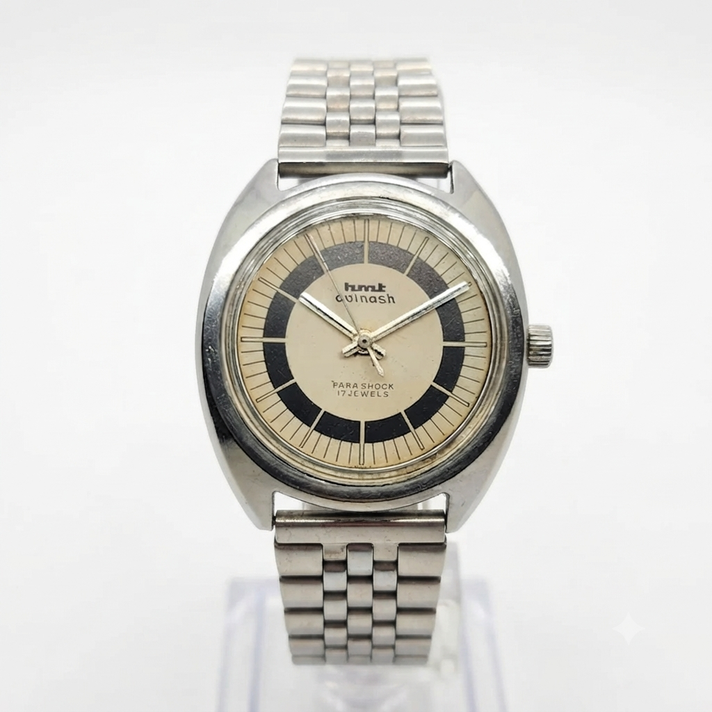 Vintage Original HMT Avinash Hand Winding 17 Jewels Cream Face Men's Wrist Watch HM28