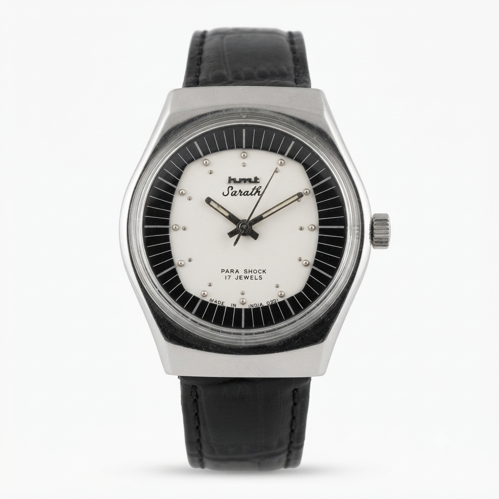 Vintage Original HMT Sarathi Hand Winding 17 Jewels White Face Men's Wrist Watch HM139