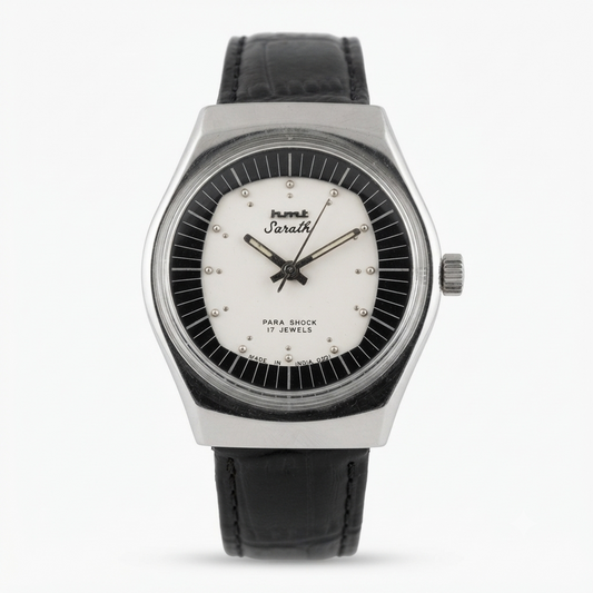 Vintage Original HMT Sarathi Hand Winding 17 Jewels White Face Men's Wrist Watch HM139