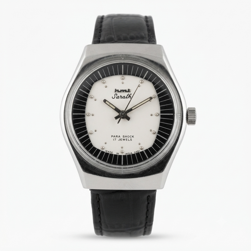 Vintage Original HMT Sarathi Hand Winding 17 Jewels White Face Men's Wrist Watch HM139