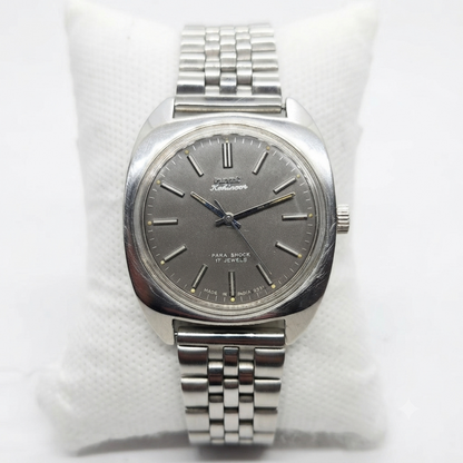 Vintage Original HMT Kohinoor Hand Winding 17 Jewels Grey Face Men's Wrist Watch HM42