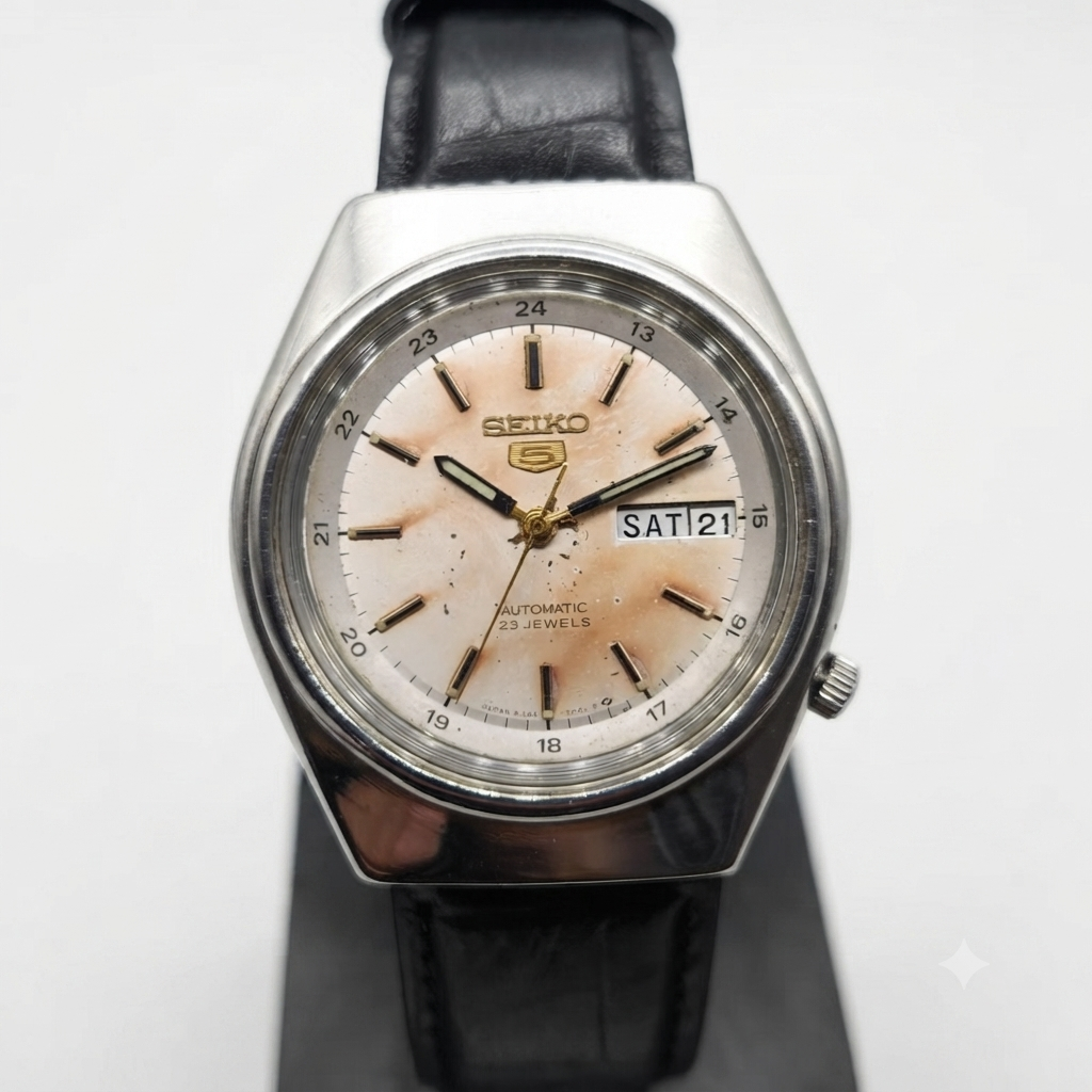 Vintage 1983 Original Seiko 5 Automatic 6349-5010 23 Jewels Day-Date Japanese Men's Wrist Watch VS23