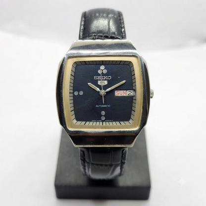 Vintage 1983 Original Seiko 5 Automatic 6309-5820 Black Face 17 Jewels Day-Date Japanese Men's Wrist Watch SA16