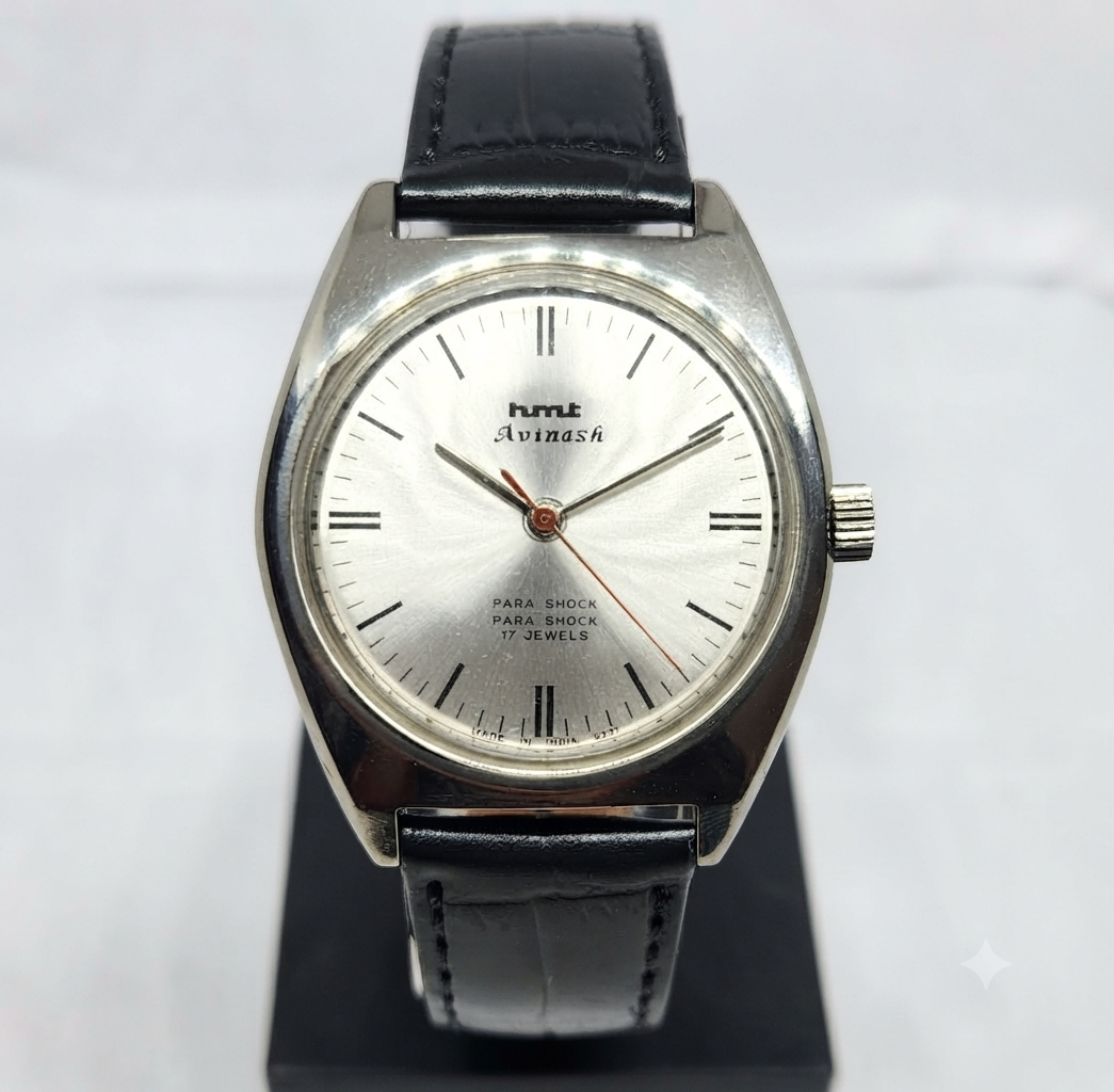 Vintage Original HMT Avinash Hand Winding 17 Jewels Silver Face Men's Wrist Watch HM110