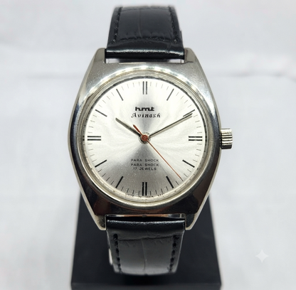 Vintage Original HMT Avinash Hand Winding 17 Jewels Silver Face Men's Wrist Watch HM110