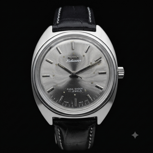Vintage Original HMT Kohinoor Hand Winding 17 Jewels Grey  Face Men's Wrist Watch HM61