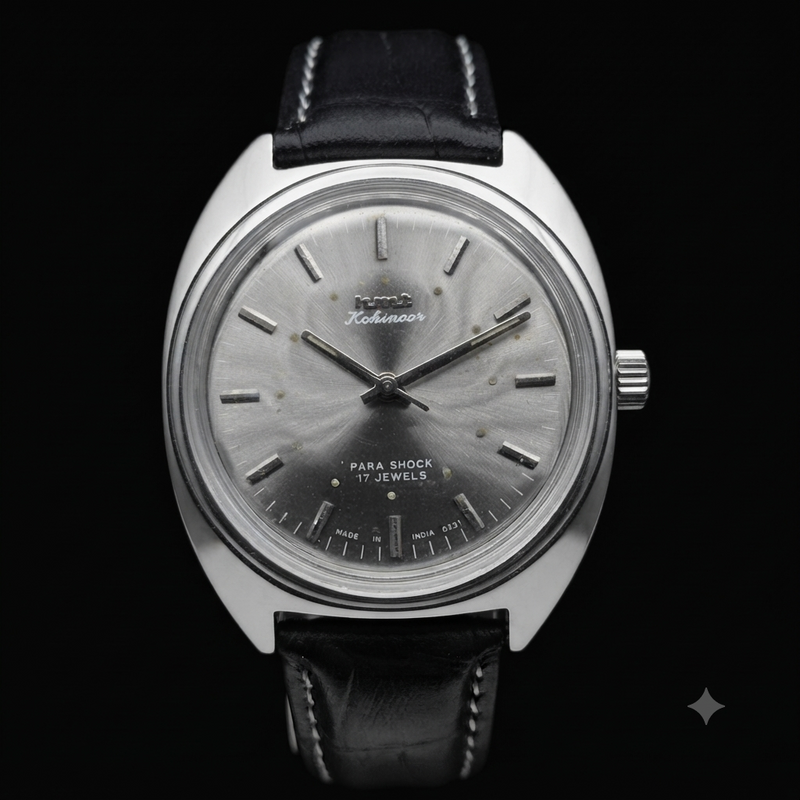 Vintage Original HMT Kohinoor Hand Winding 17 Jewels Grey  Face Men's Wrist Watch HM61
