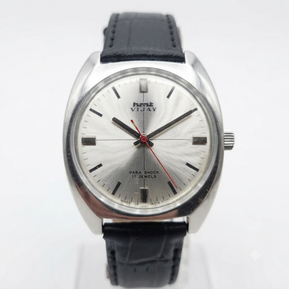 Vintage Original HMT Vijay Hand Winding 17 Jewels Silver Face Men's Wrist Watch HM135