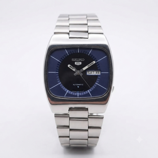 Vintage 1982 Original Seiko 5 Automatic 6309-5510 Blue face 17 Jewels Day-Date Japanese Men's Wrist Watch OG207