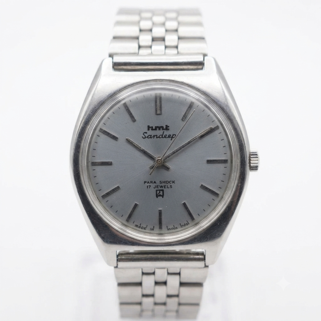 Vintage Original HMT Sandeep Hand Winding 17 Jewels Grey Face Men's Wrist Watch OG297