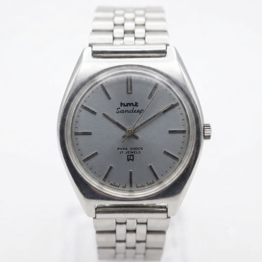Vintage Original HMT Sandeep Hand Winding 17 Jewels Grey Face Men's Wrist Watch OG297