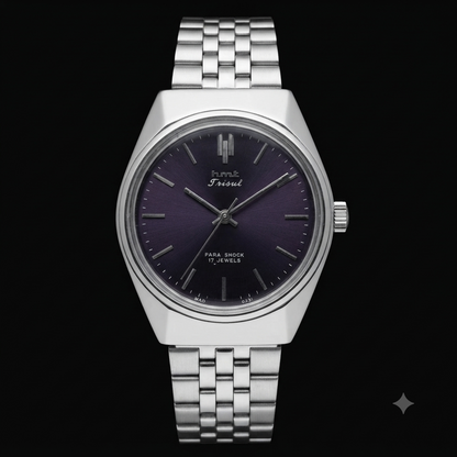 Vintage Original HMT Trisul Hand Winding 17 Jewels Purple Face Men's Wrist Watch HM83