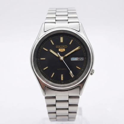 Vintage 1978 Original Seiko 5 Automatic 7009-3101 Black face 17 Jewels Day-Date Japanese Men's Wrist Watch OG242