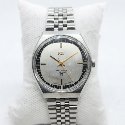 Vintage Original HMT Rohit Hand Winding 17 Jewels Silver Face Men's Wrist Watch HM47
