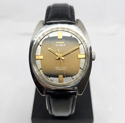 Vintage Original HMT Vijay Hand Winding 17 Jewels Brown Face Men's Wrist Watch HM125