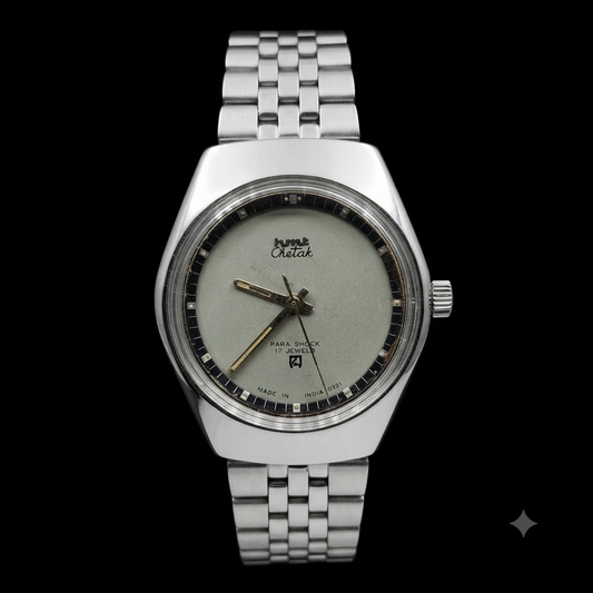 Vintage Original HMT Chetak Hand Winding 17 Jewels Grey Face Men's Wrist Watch HM84