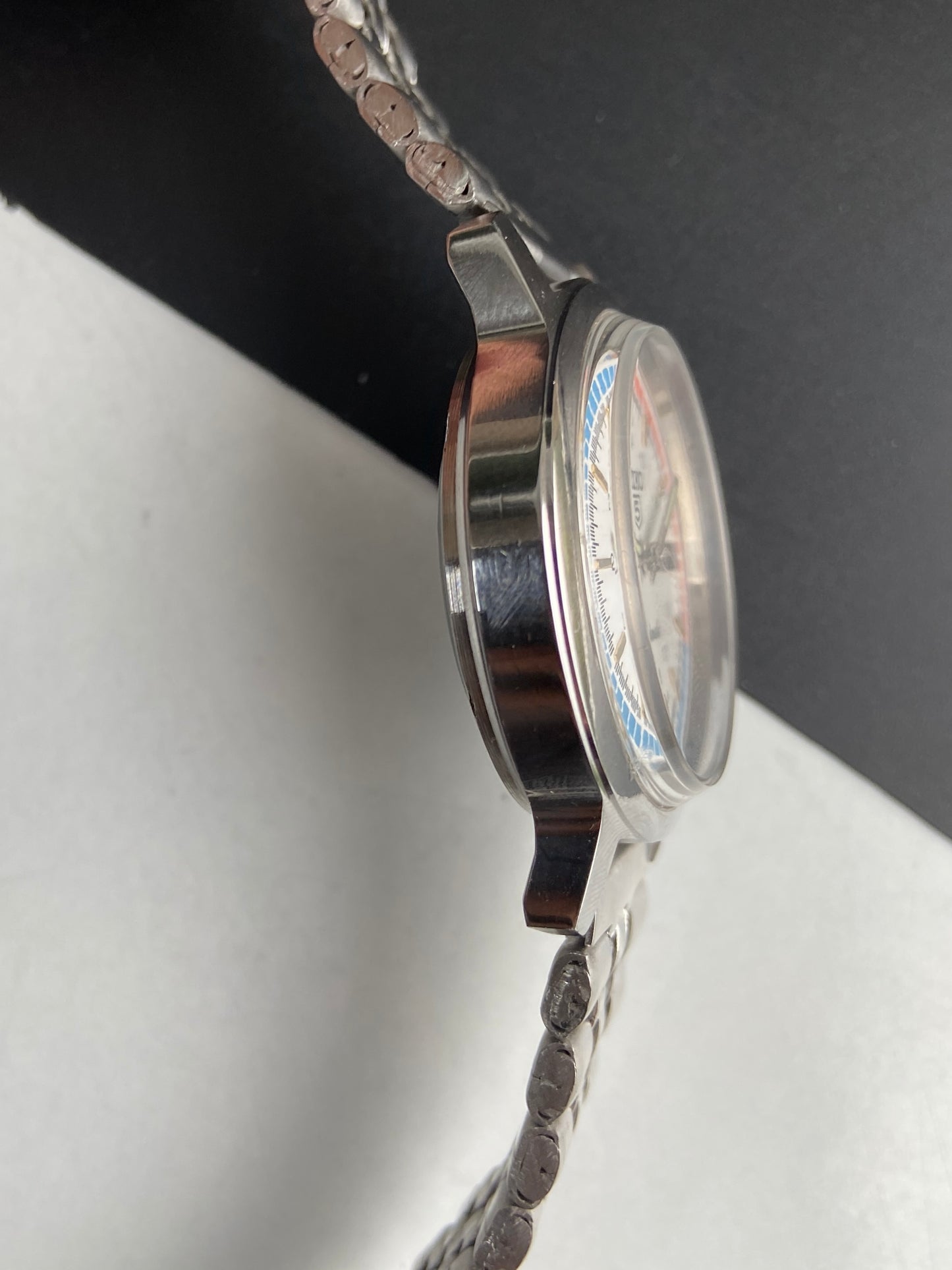 Vintage Mod Seiko 5 Automatic 6309A 17 Jewels Japan Men's Day-Date White Face Wrist Watch E46