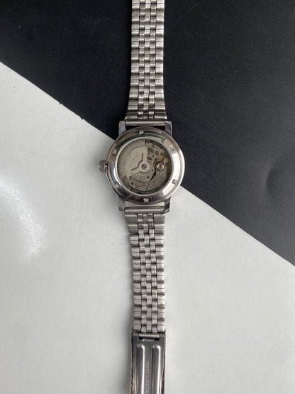 Vintage Mod Seiko 5 Automatic 6309A 17 Jewels Japan Men's Day-Date White Face Wrist Watch E46