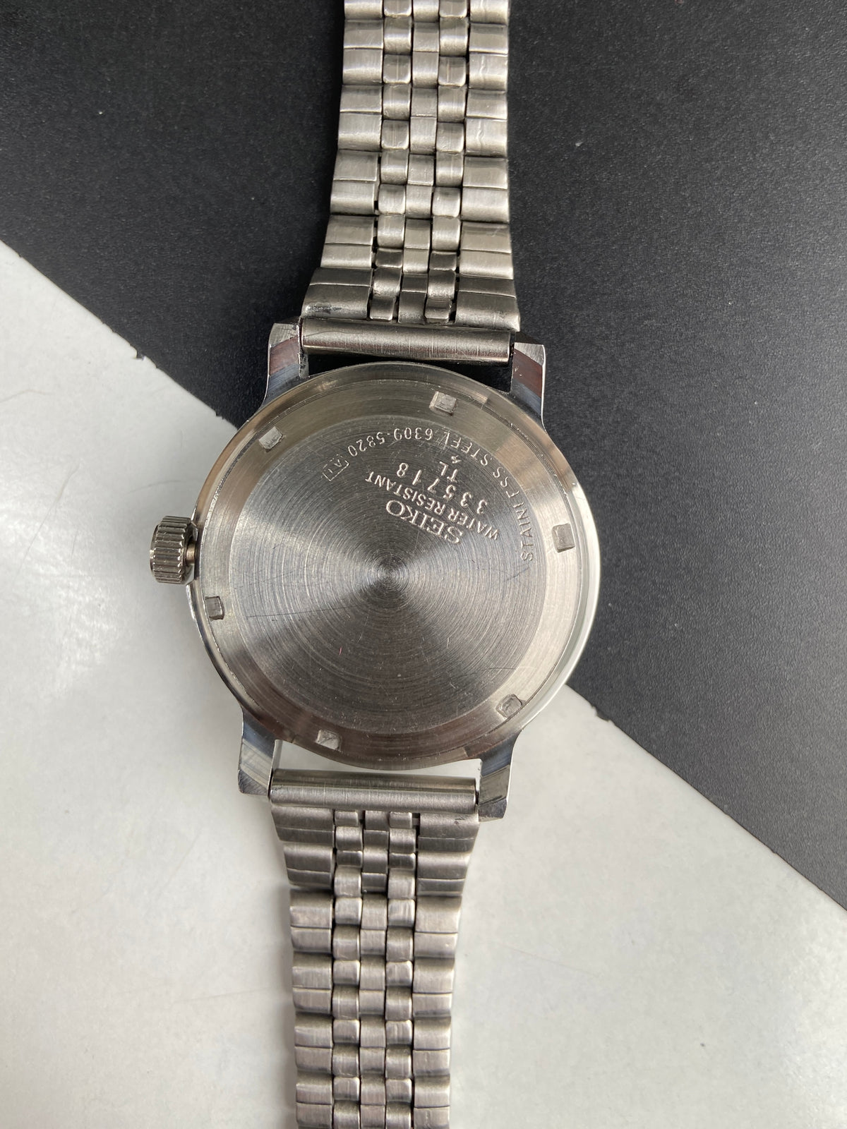 Vintage Mod Seiko 5 Automatic 6309A 17 Jewels Japan Men's Day-Date White Face Wrist Watch E46