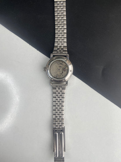 Vintage Mod Seiko 5 Automatic 6309A 17 Jewels Japan Men's Day-Date White Face Wrist Watch E47