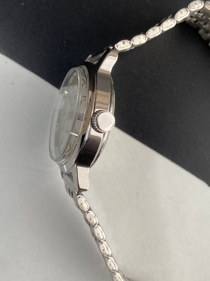 Vintage Mod Seiko 5 Automatic 6309A 17 Jewels Japan Men's Day-Date White Face Wrist Watch E48