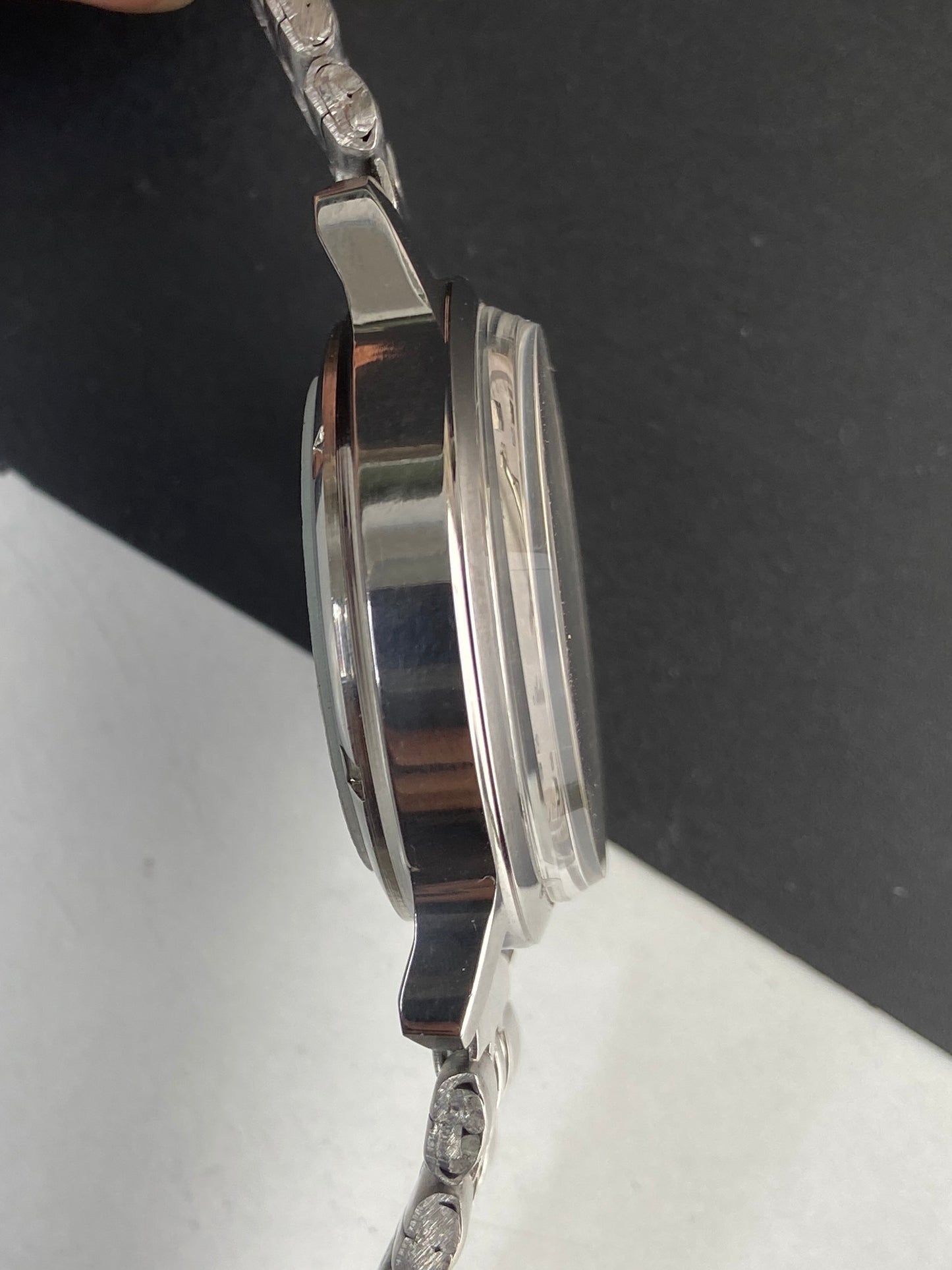 Vintage Mod Seiko 5 Automatic 6309A 17 Jewels Japan Men's Day-Date White Face Wrist Watch E48